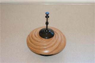 Beech vessel with finial by Bernard Slingsby